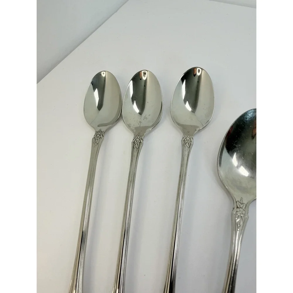 ONEIDA DISTINCTION DELUXE HH Stainless RAPHAEL 3 Iced Tea Spoons 3 Teaspoons